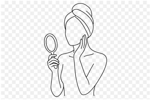 Download Faceless Woman Skincare Line Art - Woman Collection