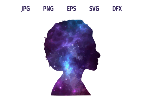 Download Galaxy Afro Girl Face Silhouette - Premium Resources