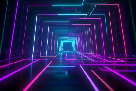 Download Colorful Neon Triangle Mosaic Background - Triangle Collection