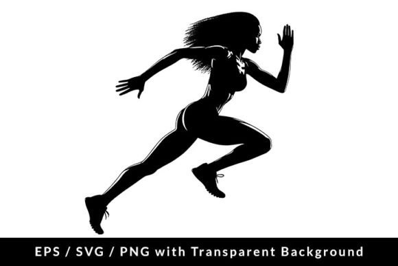 Download Afro Woman Athlete Running Silhouette - Woman Collection