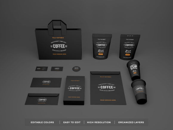Download Realistic Coffee Brand Identity Mockup - Brand Collection