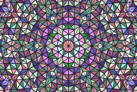 Download Colorful Triangle Mosaic Pattern Design - Triangle Collection