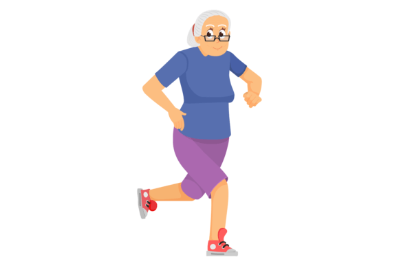 Download Jogging Old Woman. Happy Active Senior L - Woman Collection