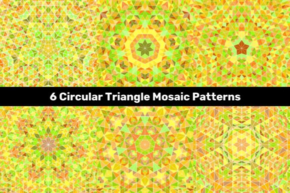 Download 6 Circular Triangle Mosaic Patterns - Triangle Collection