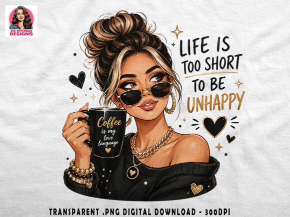 Download Chic Coffee Girl PNG Clipart Sublimation - Premium Resources
