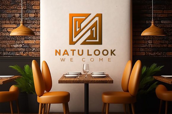 Download Logo Mockup on Restaurant Interor - Restaurant Collection